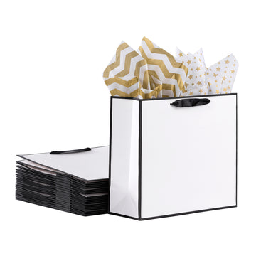 White Gift Bags with Tissue Paper