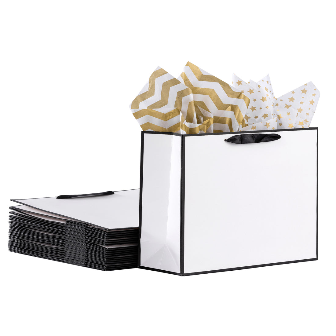 White Gift Bags with Tissue Paper