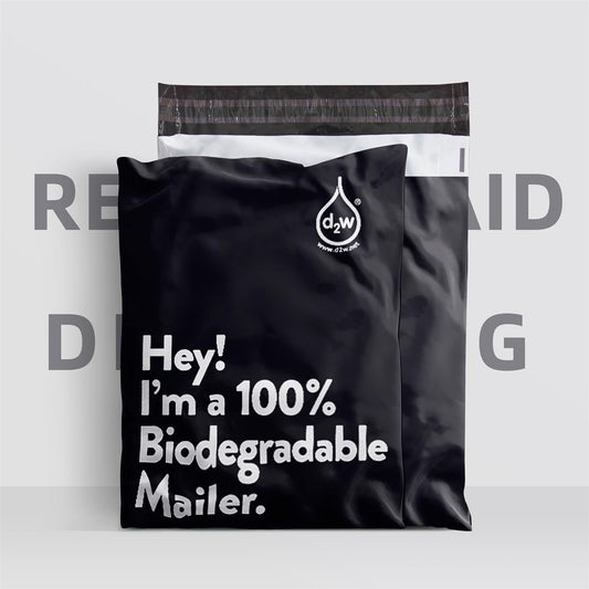 10"x13" Black Biodegradable Poly Mailers Tear-Proof Polyethylene Shipping Bags