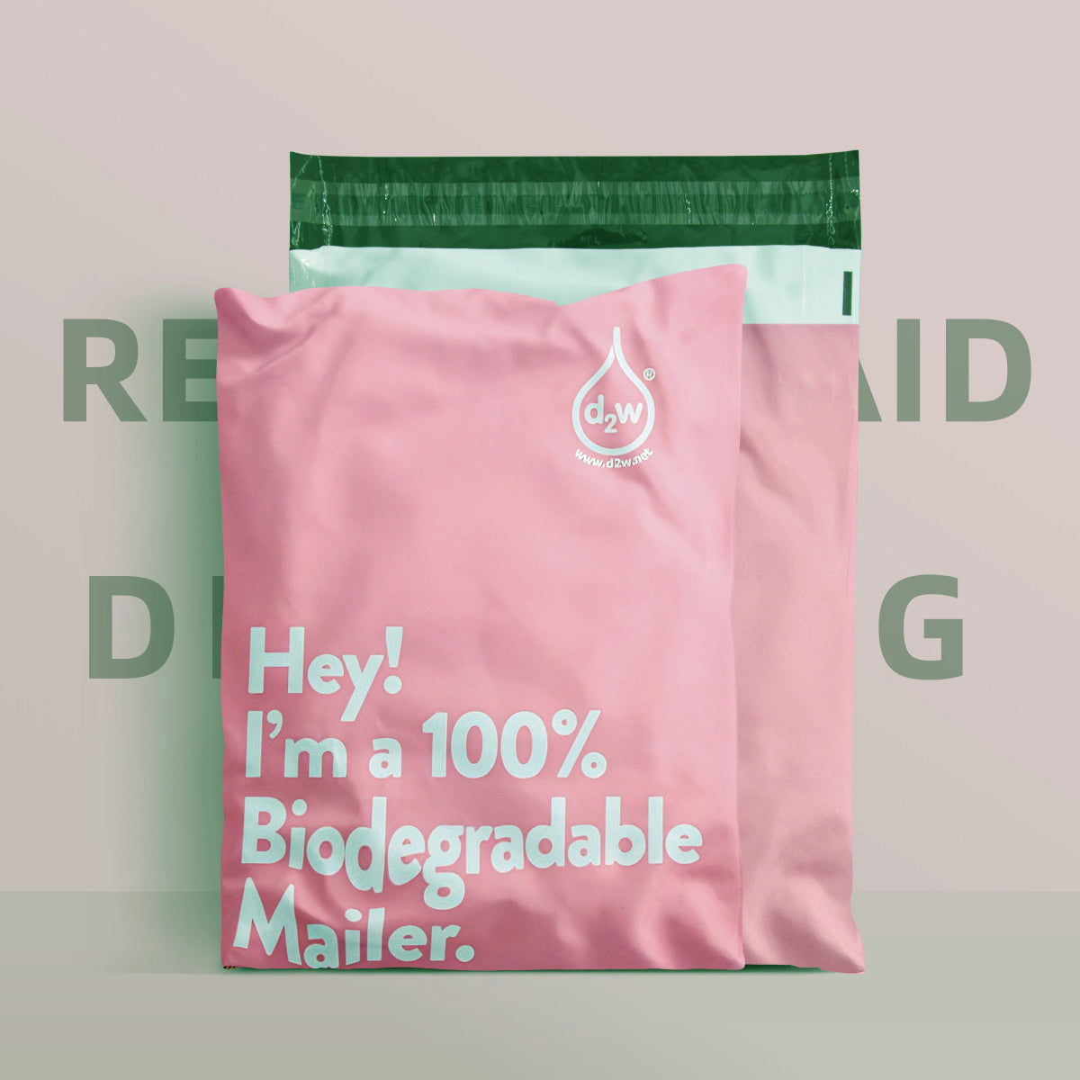 10"x13" Pink Biodegradable Poly Mailers Tear-Proof Polyethylene Shipping Bags