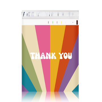 10"x13" Thank You Poly Mailers Rainbow Tear-Proof Polyethylene Shipping Bags