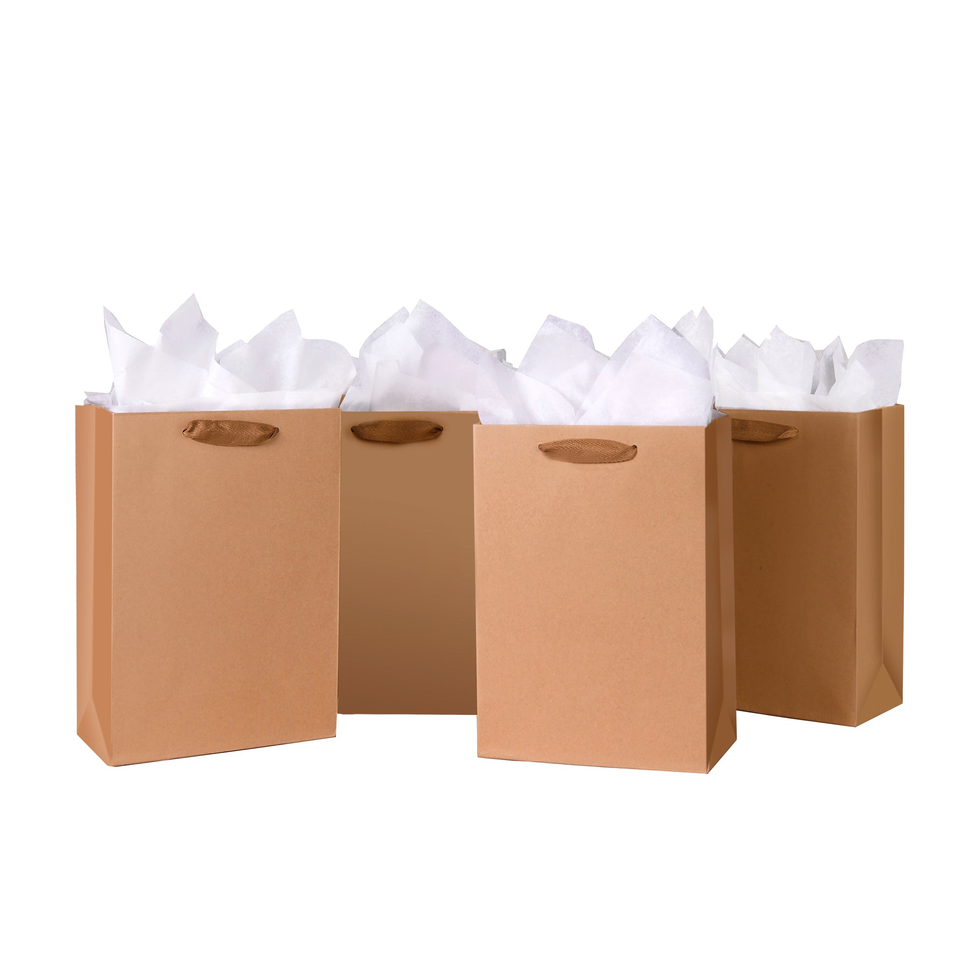 Luxury Brown Gift Bags with Tissue Paper