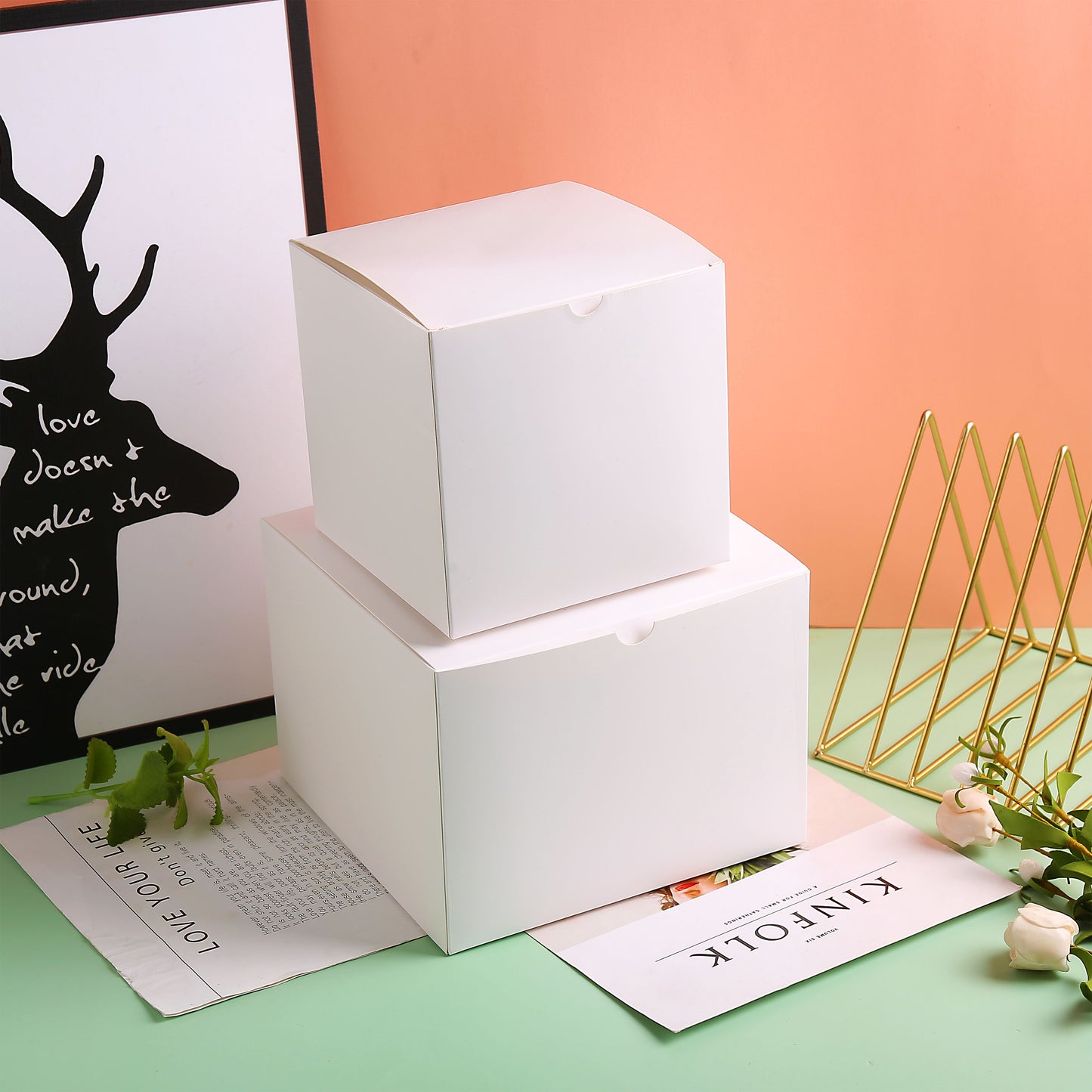 10 Pack White Gift Boxes with Lids