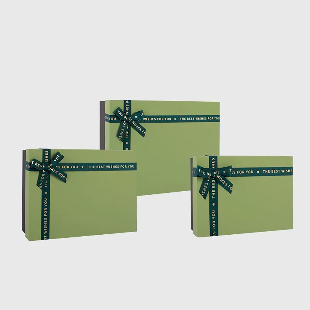 3 Pack Large Green Gift Boxes with Lids