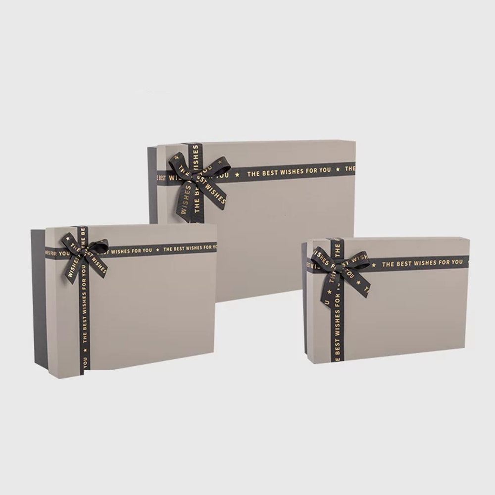 3 Pack Large Grey Gift Boxes with Lids