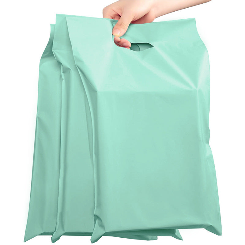 10"x13" Green Poly Mailers with Handles Tear-Proof Polyethylene Shipping Bags