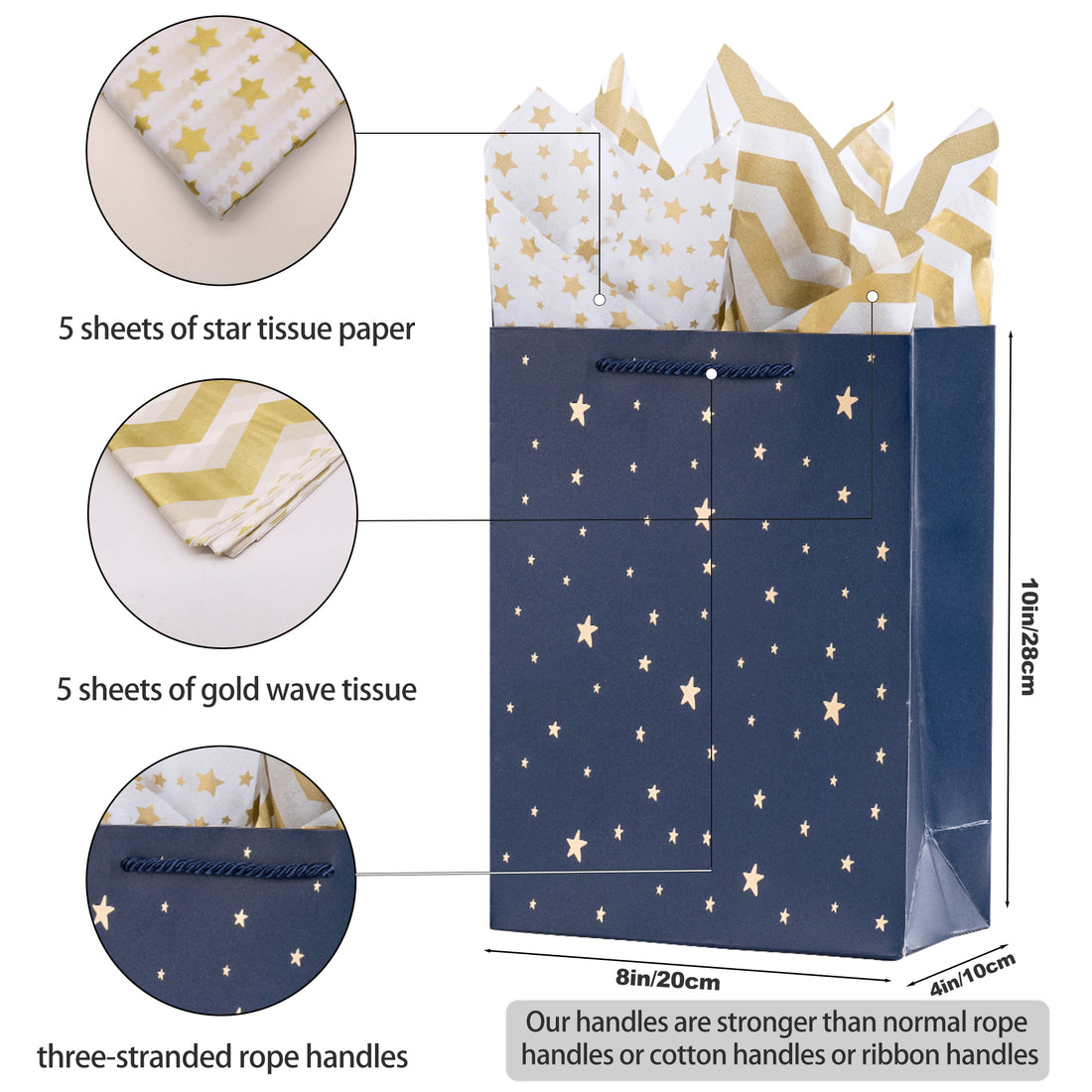 Star Gift Bags with Tissue Paper